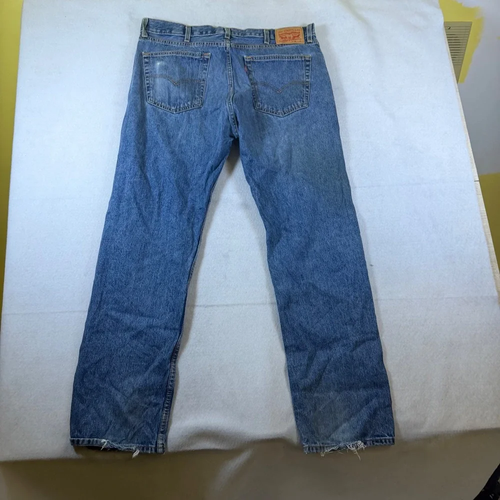 Levis 505 Regular Fit Straight Leg Jeans Mens 38x34‎ Medium Wash Blue Denim